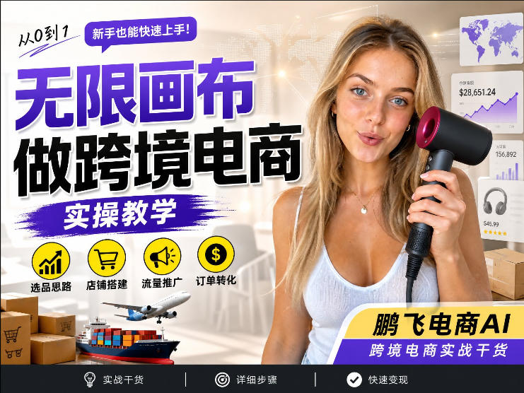 【跨境电商必备】AI无线画布制作商品宣传视频，四步搞定，无线画布工作流，操作简单好上手-九九网创