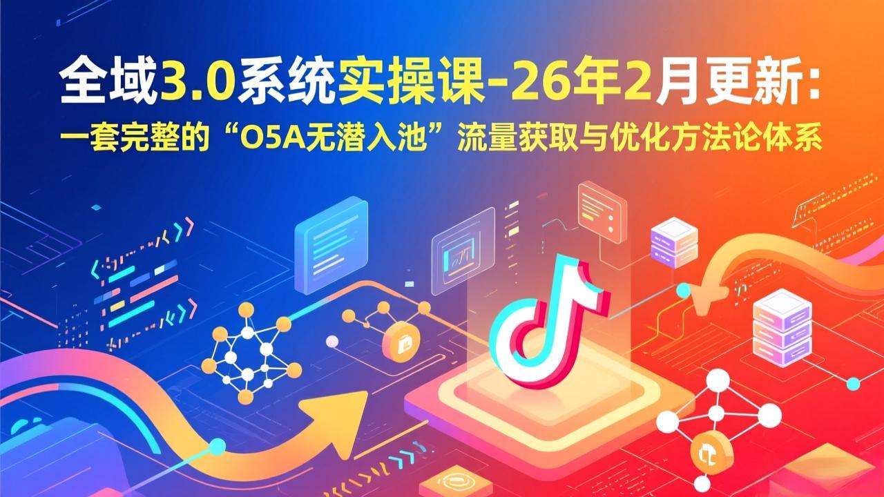 全域3.0系统实操课-26年2月更新：一套完整的“O5A无潜入池”流量获取与优化方法论体系-九九网创