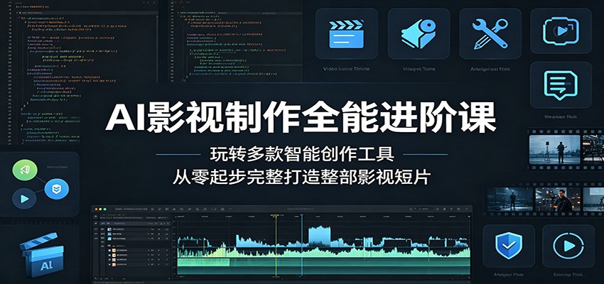 AI影视制作全能进阶课:玩转多款智能创作工具,从零起步完整打造整部影视短片-九九网创