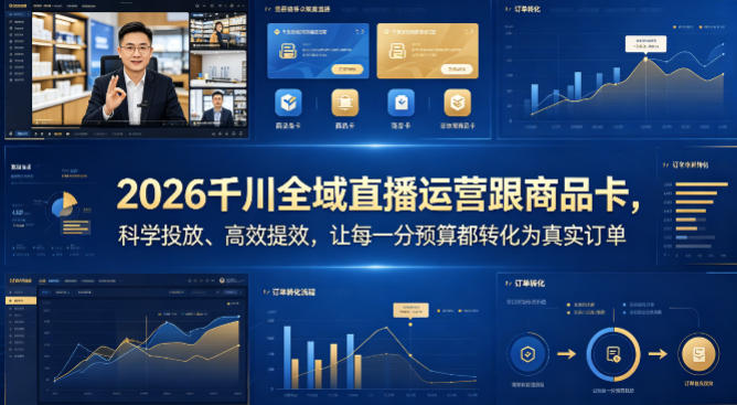 2026千川全域直播运营跟商品卡，科学投放、高效提效，让每一分预算都转化为真实订单-九九网创