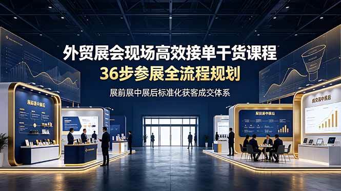 （19157期）外贸展会现场高效接单干货课程，36步参展全流程规划，展前展中展后标准化获客成交体系-九九网创