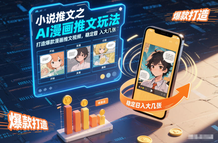 小说推文之AI漫画推文玩法，打造爆款漫画推文视频，稳定日入大几张-九九网创