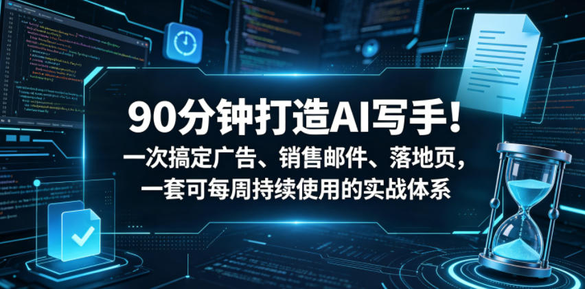 90分钟打造AI写手!一次搞定广告、销售邮件、落地页,一套可每周持续使用的实战体系【原创双语字幕】-九九网创