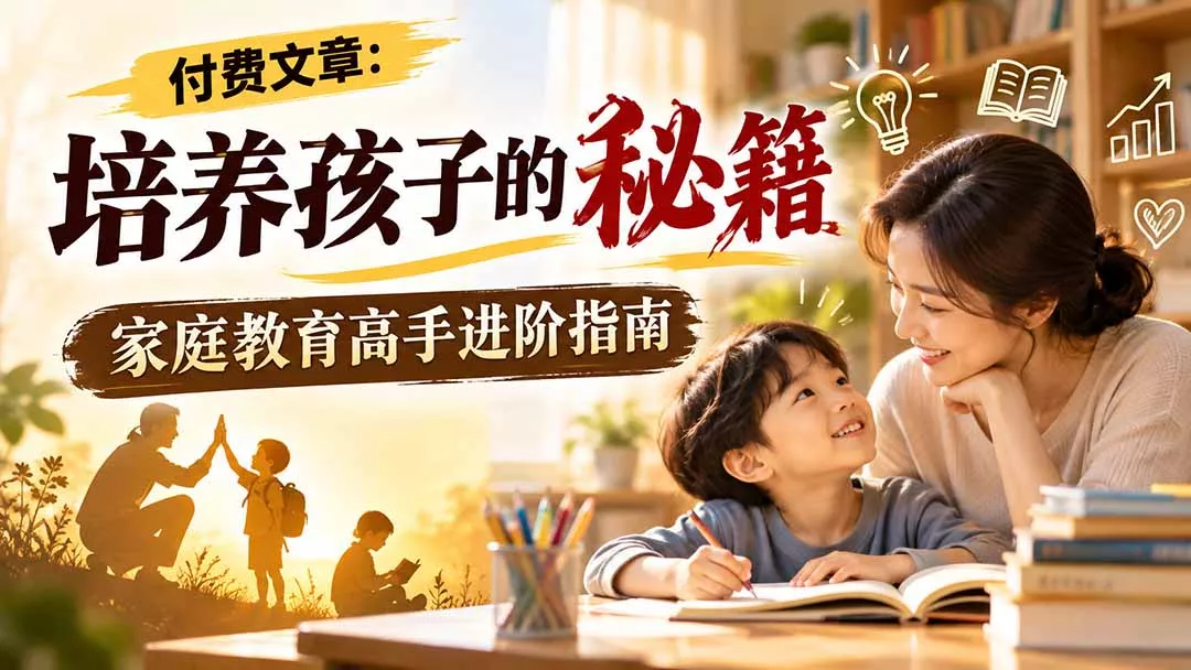 付费文章：培养孩子的秘籍，家庭教育高手进阶指南-九九网创