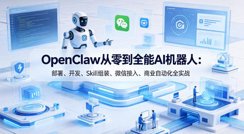 OpenClaw从零到全能AI机器人：部署、开发、Skill组装、微信接入、商业自动化全实战-九九网创