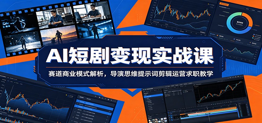 AI短剧变现实战课：赛道商业模式解析，导演思维提示词剪辑运营求职教学-九九网创