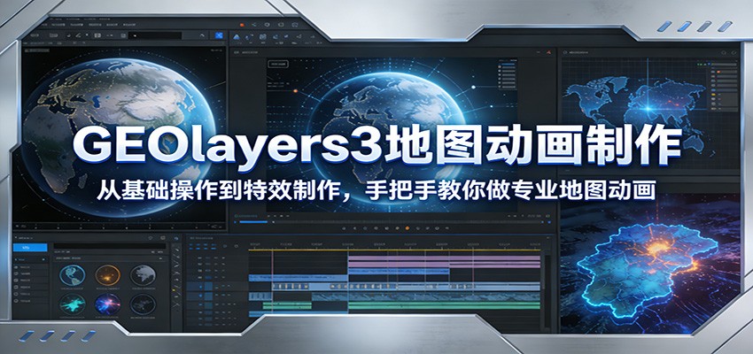 GEOlayers3地图动画制作：从基础操作到特效制作，手把手教你做专业地图动画-九九网创