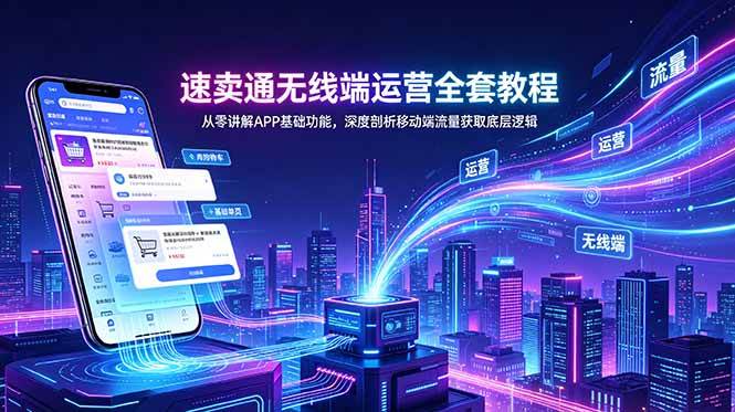 （18904期）速卖通无线端运营全套教程，从零讲解APP基础功能，深度剖析移动端流量获取底层逻辑-九九网创