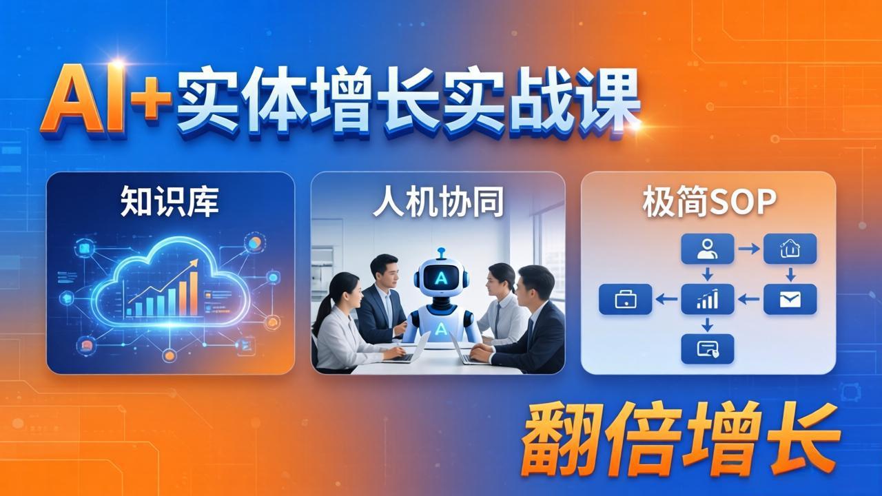 AI+实体增长实战课：知识库+人机协同+极简SOP，助力实体业务翻倍增长-九九网创