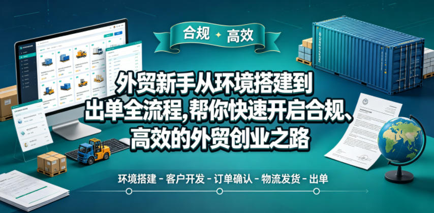 外贸新手从环境搭建到出单全流程，帮你快速开启合规、高效的外贸创业之路-九九网创
