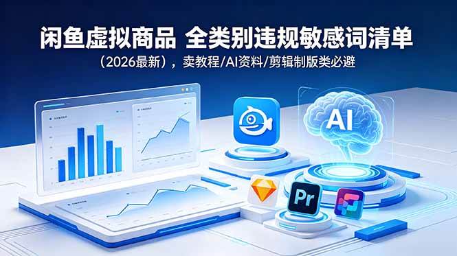 （18961期）闲鱼虚拟商品 全类别违规敏感词清单（2026最新），卖教程/AI资料/剪辑制版类必避-九九网创