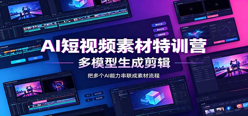 AI短视频素材特训营：Codex本地部署实操，多模型生成剪辑，爆量素材挖掘教学-九九网创
