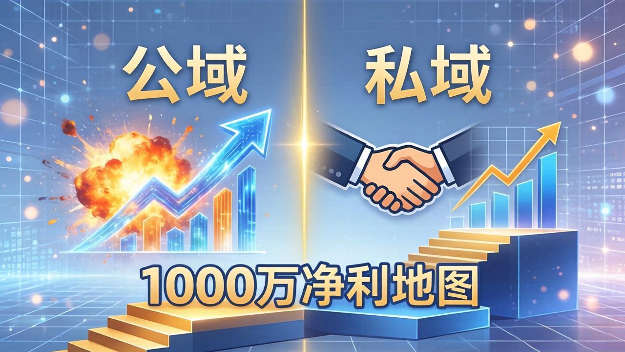 公域玩命出爆款，私域悄悄做成交：这套AI内训课，2026给你打通1000万净利的地图-九九网创