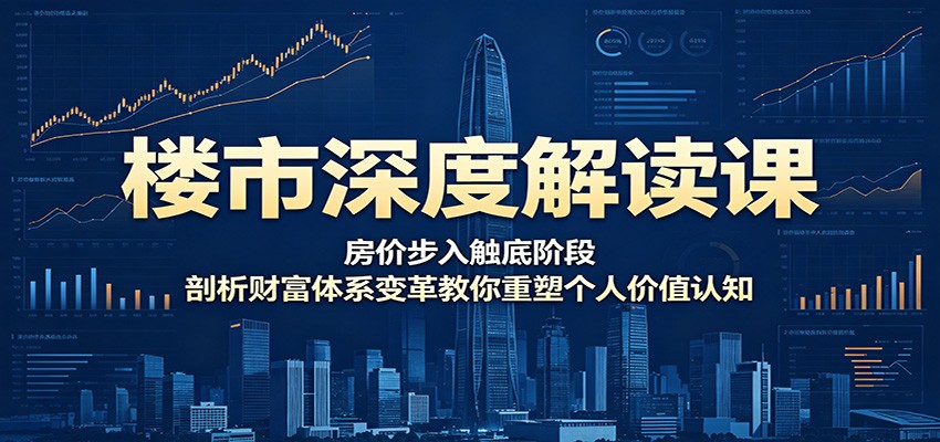 楼市深度解读课：房价步入触底阶段，剖析财富体系变革教你重塑个人价值认知-九九网创