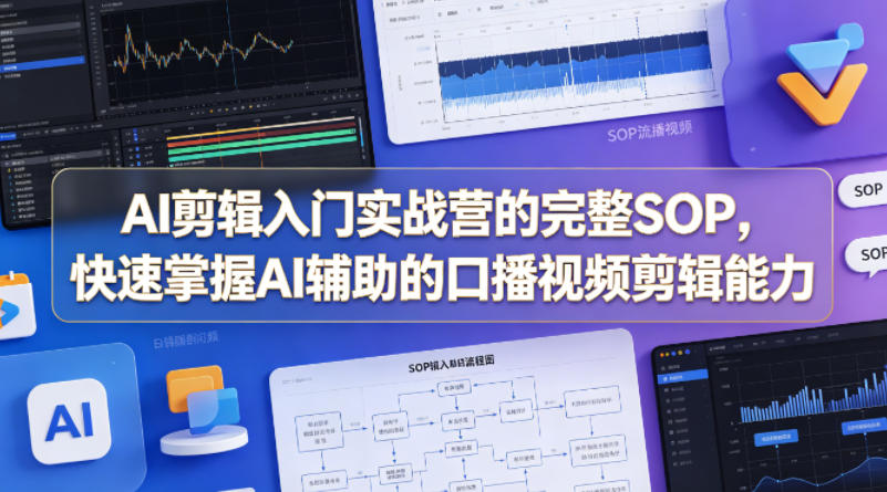 AI剪辑入门实战营的完整SOP，快速掌握AI辅助的口播视频剪辑能力-九九网创