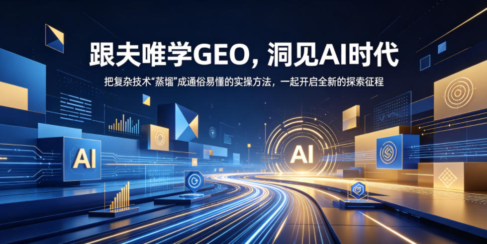 跟夫唯学GEO，洞见AI时代，把复杂技术“蒸馏”成通俗易懂的实操方法，一起开启全新的探索征程-九九网创