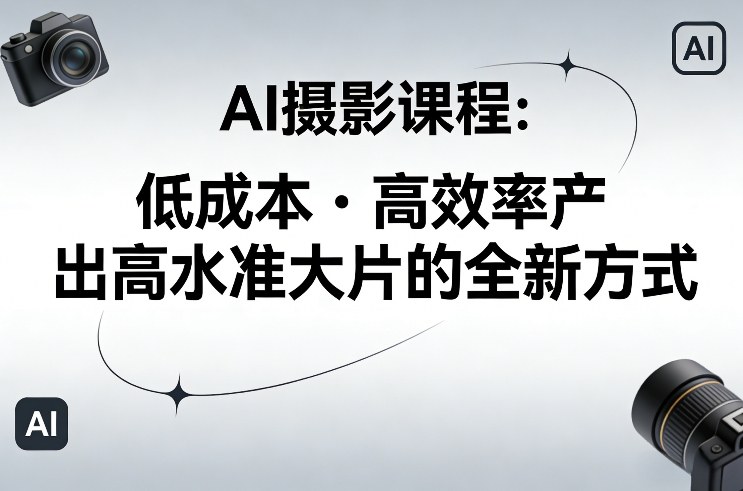 AI摄影课程，低成本高效率产出高水准大片的全新方式-九九网创