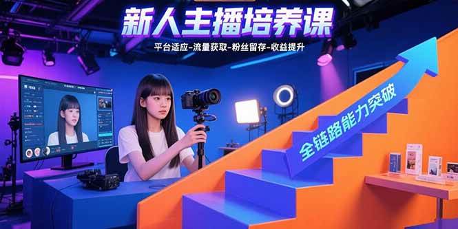 （15701期）新人主播培养课：平台适应-流量获取-粉丝留存-收益提升 全链路能力突破-九九网创