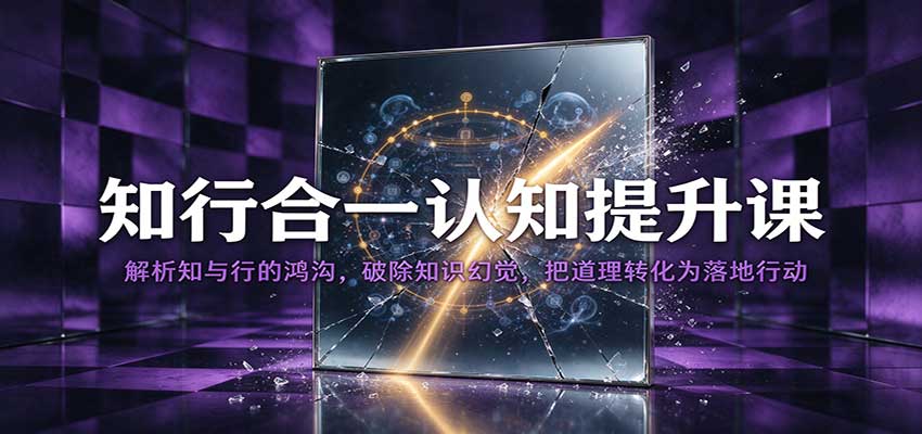 知行合一认知提升课：解析知与行的鸿沟，破除知识幻觉，把道理转化为落地行动-九九网创
