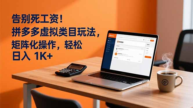 告别死工资!拼多多虚拟类目玩法,矩阵化操作,轻松日入 1K+-九九网创