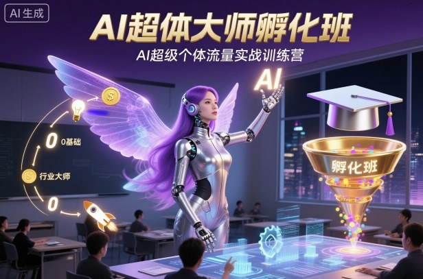 AI超体大师孵化班，AI超级个体流量实战训练营-九九网创