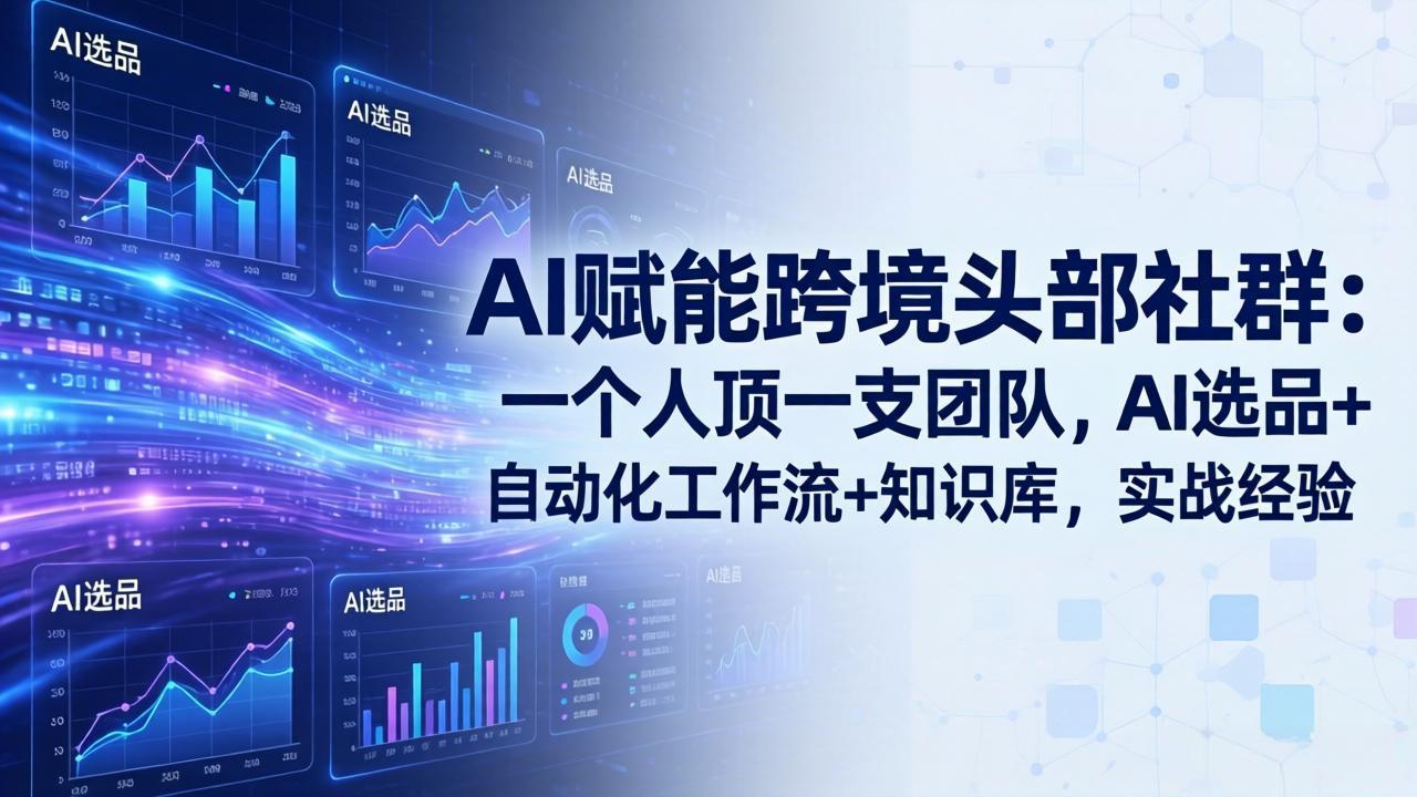 AI赋能跨境头部社群-更新4月23：一个人顶一支团队，AI选品+自动化工作流+知识库，实战经验-九九网创