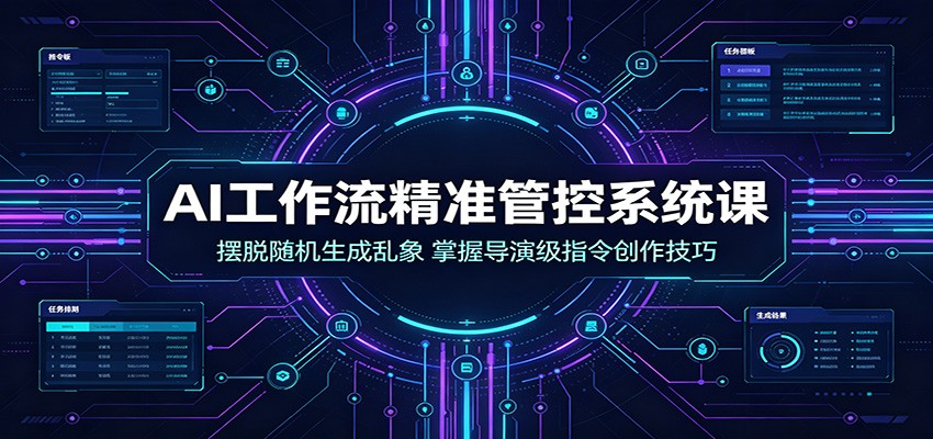 AI工作流精准管控系统课：摆脱随机生成乱象，掌握导演级指令创作技巧-九九网创