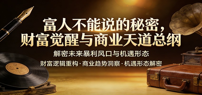 富人不能说的秘密，财富觉醒与商业天道总纲，解密未来暴利风口与机遇形态-九九网创