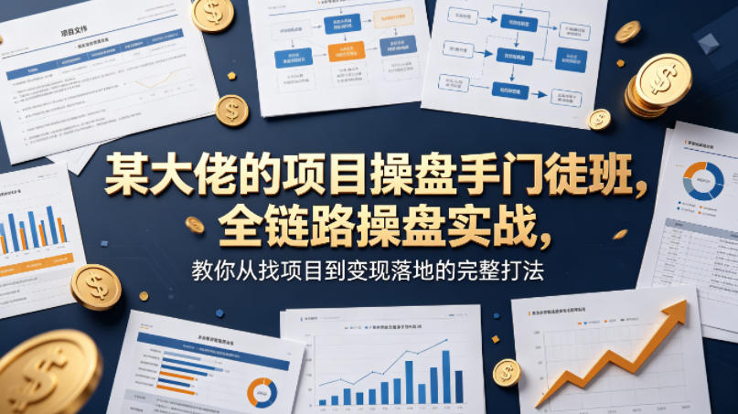 某大佬的项目操盘手门徒班，全链路操盘实战，教你从找项目到变现落地的完整打法-九九网创