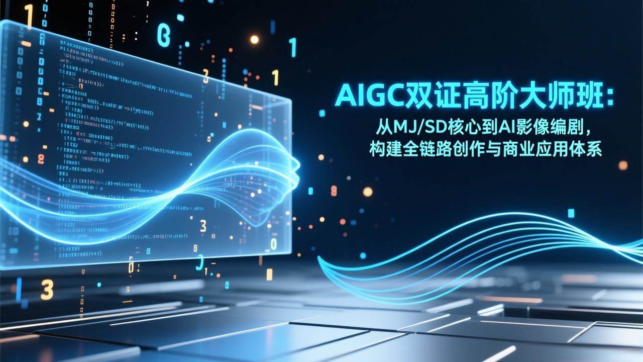 （17198期）AIGC双证高阶大师班：从MJ/SD核心到AI影像编剧，构建全链路创作与商业应用体系-九九网创