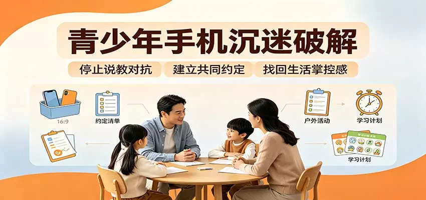 青少年手机沉迷破解：跳出管控说教思维，六步法引导孩子夺回注意力掌控权-九九网创