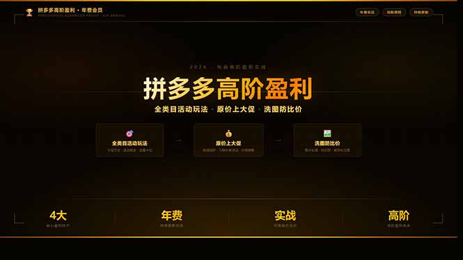 拼多多高阶盈利年费会员(更新3月31-九九网创