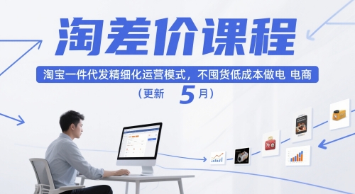 淘差价课程，淘宝一件代发精细化运营模式，不囤货低成本做电商(更新10月)-九九网创