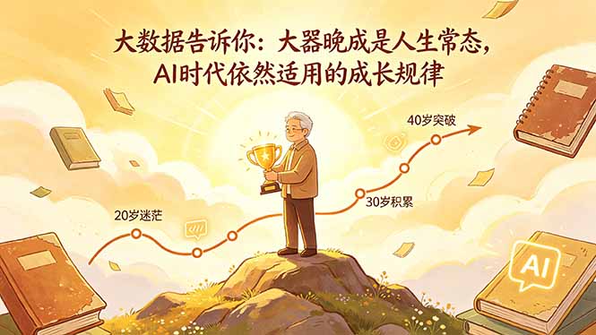 付费文章：大数据告诉你：大器晚成是人生常态，AI 时代依然适用的成长规律-九九网创
