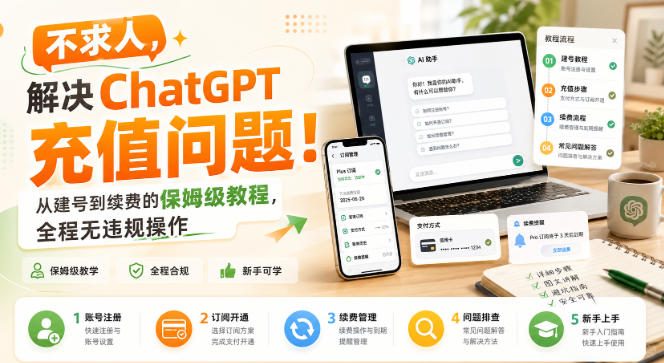 不求人，解决ChatGPT充值问题！从建号到续费的保姆级教程，全程无违规操作-九九网创