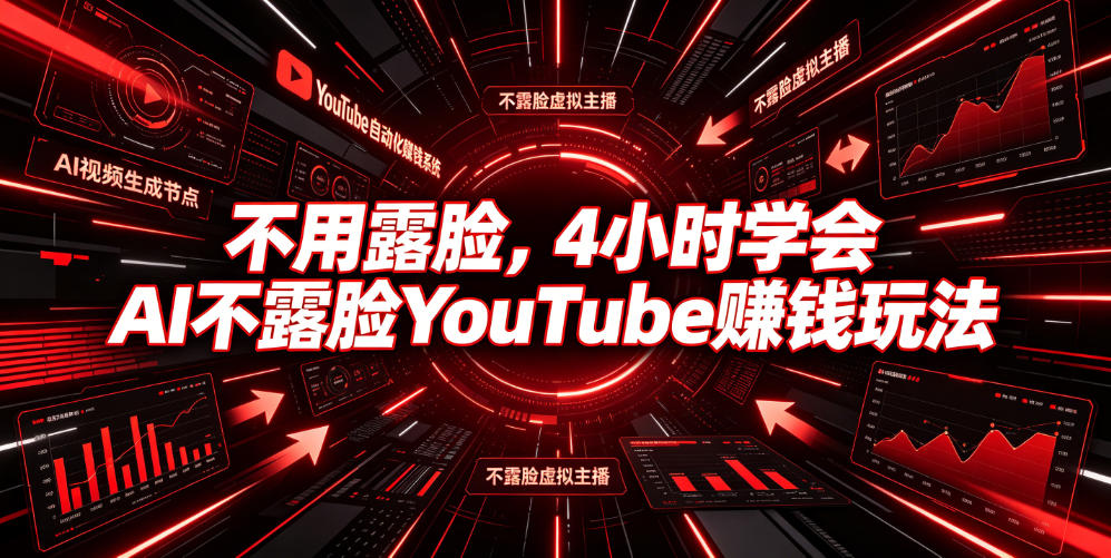 不用露脸,4小时学会AI不露脸YouTube賺钱玩法【原创双语字幕】-九九网创