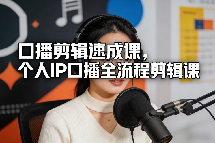 口播剪辑速成课，个人IP口播全流程剪辑课-九九网创