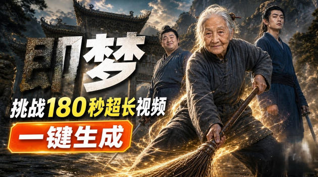 即梦挑战180秒超长视频！一键生成3分钟电影？完整制作流程详细分享！-九九网创