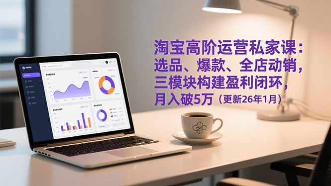 淘宝高阶运营私家课：选品、爆款、全店动销，三模块构建盈利闭环，月入破5万(更新26年1月-九九网创