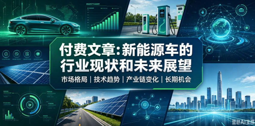 付费文章：新能原车的行业现状和未来展望-九九网创