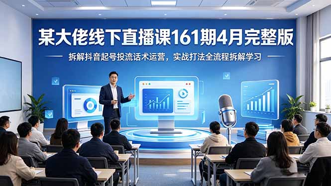 某大佬线下直播课161期4月完整版，拆解抖音起号投流话术运营，实战打法全流程拆解学习-九九网创
