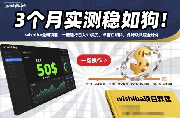 3个月实测稳如狗！wishlba最新项目，一键运行日入50美刀，单窗口躺挣，保姆级教程全给你【揭秘】-九九网创