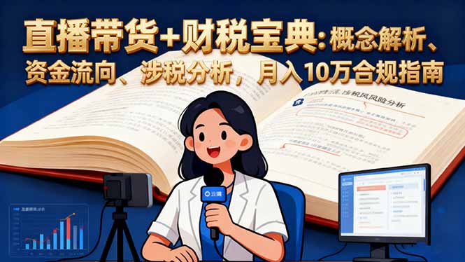 直播带货+财税宝典：概念解析、资金流向、涉税分析，月入10万合规指南-九九网创