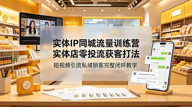 （18999期）实体IP同城流量训练营：实体店零投流获客打法，短视频引流私域锁客完整闭环教学-九九网创