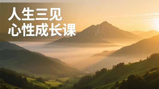 人生三见心性成长课，见天地众生自己，搞透人性安顿身心，活出清晰自我，内在富足无价-九九网创