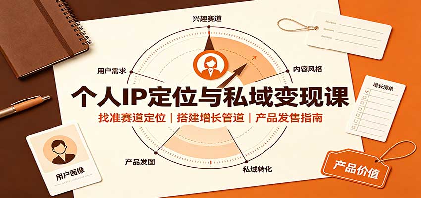 个人IP定位与私域变现课：找准赛道定位，搭建增长管道，产品发售指南-九九网创
