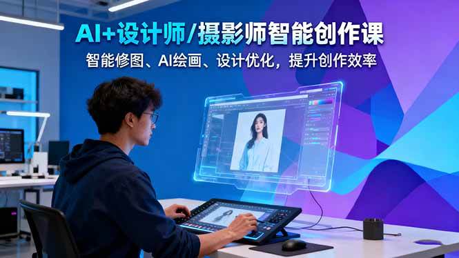 AI+设计师/摄影师智能创作课：智能修图、AI绘画、设计优化，提升创作效率-九九网创