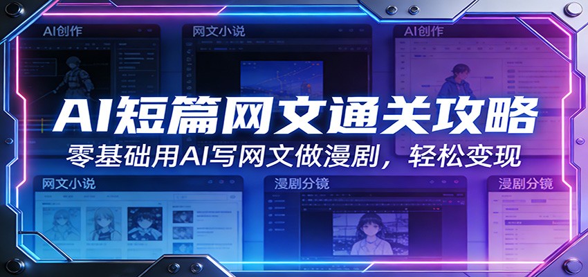 AI短篇网文通关攻略：零基础用AI写网文做漫剧，轻松变现-九九网创