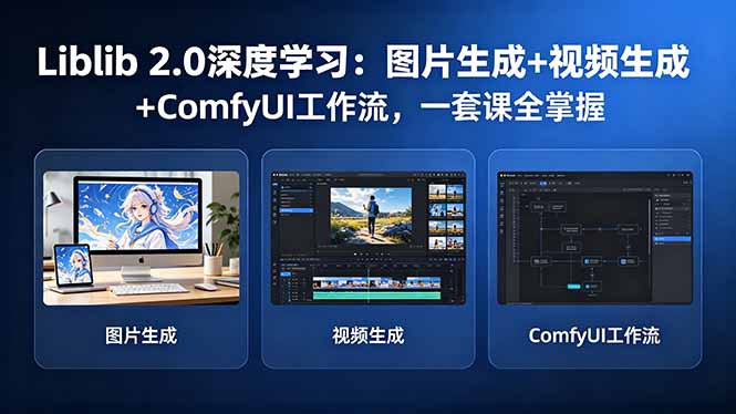 Liblib 2.0深度学习：图片生成+视频生成+ComfyUI工作流，一套课全掌握-九九网创