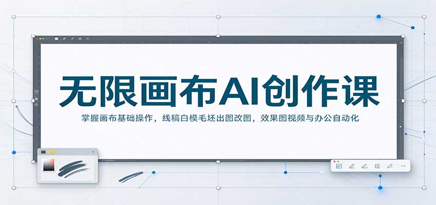 无限画布AI创作课：掌握画布基础操作，线稿白模毛坯出图改图，效果图视频与办公自动化-九九网创